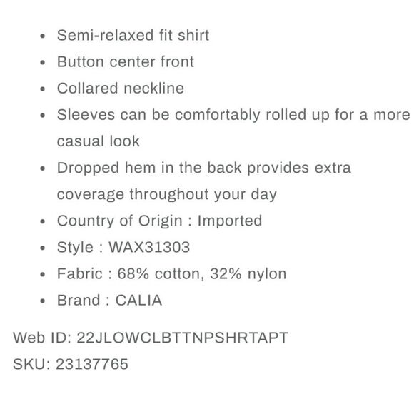 CALIA White Collared Oversized Drop Bottom Shirt/Top - Picture 9 of 11